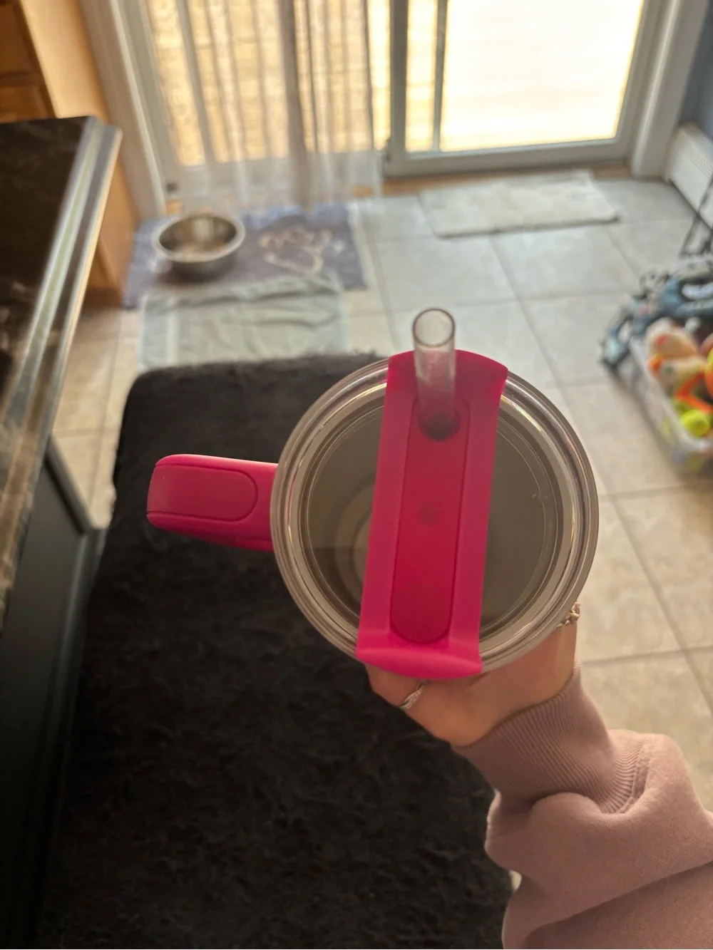 30 oz Stanley Pink Insulated Tumbler with Handle and Straw - Picture 4 of 4